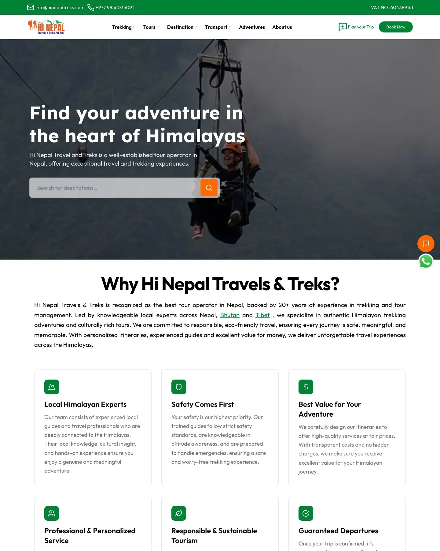 Hi Nepal Treks website
