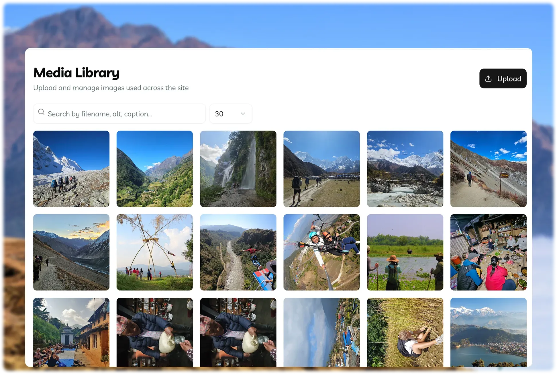 One media library for every trip and page