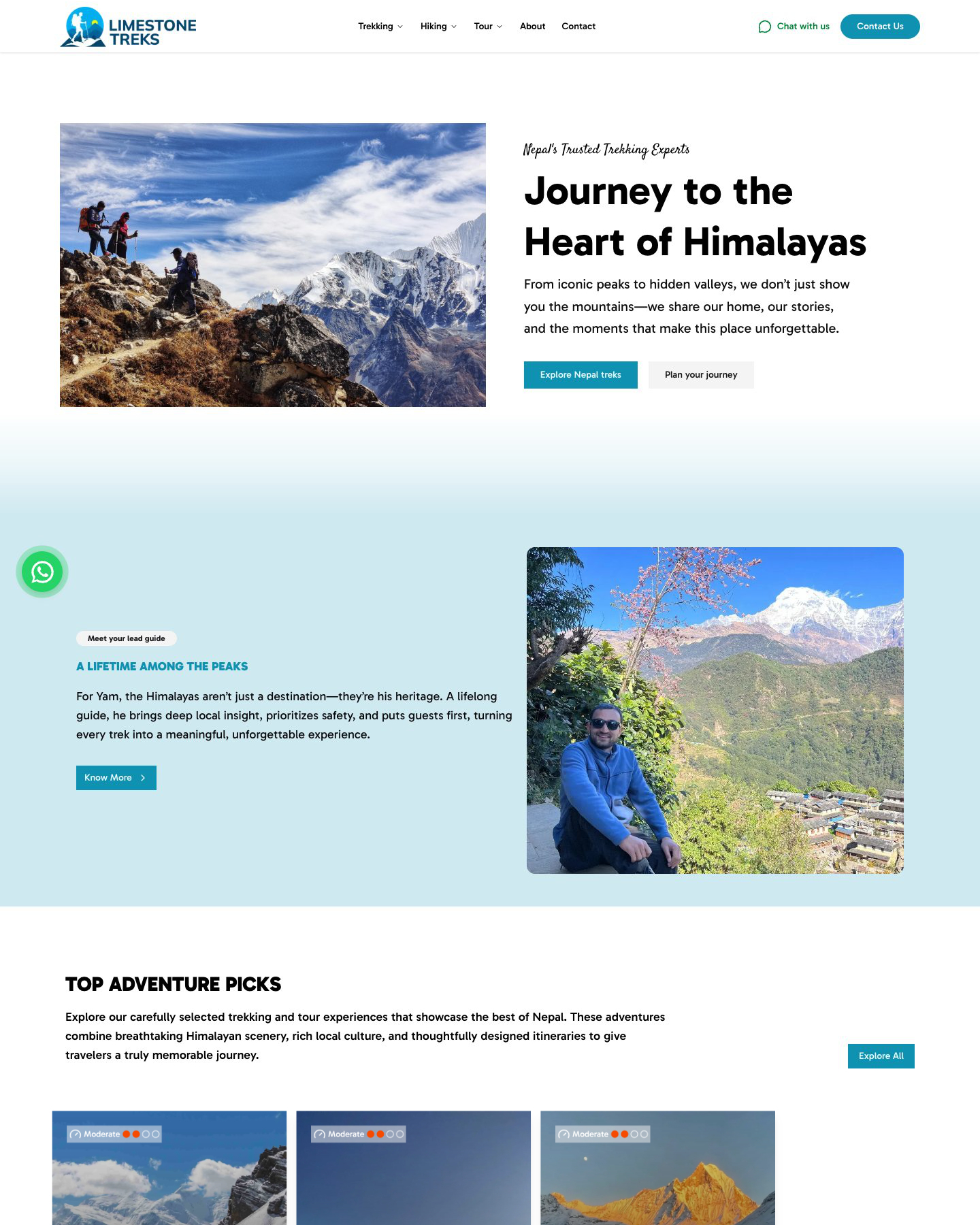 Limestone Treks website